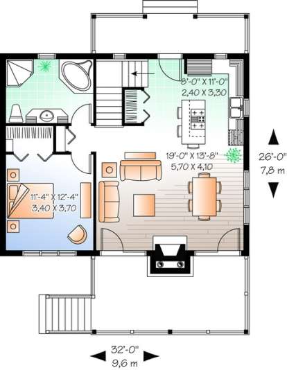 Floorplan 2 for House Plan #034-00894