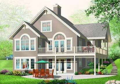 Vacation House Plan #034-00895 Elevation Photo