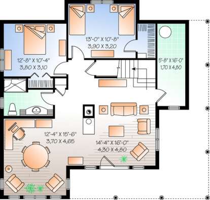 Floorplan 1 for House Plan #034-00895