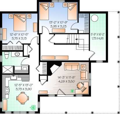 Floorplan 1 for House Plan #034-00896