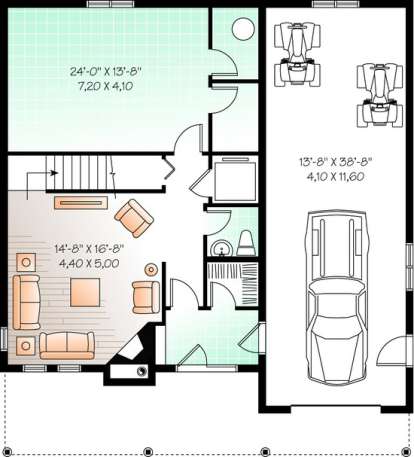 Floorplan 1 for House Plan #034-00897