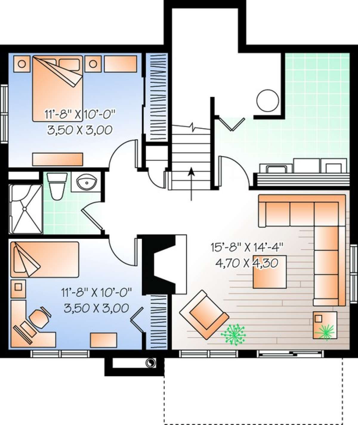 Floorplan 1 for House Plan #034-00900