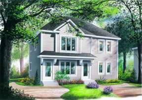 Narrow Lot House Plan #034-00908 Elevation Photo