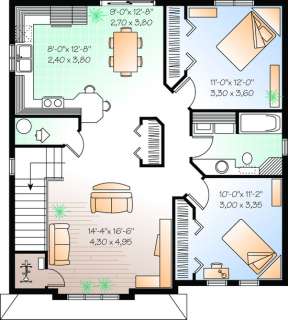 Floorplan 2 for House Plan #034-00908