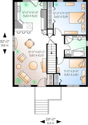 Floorplan 1 for House Plan #034-00911