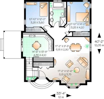 Floorplan 1 for House Plan #034-00914