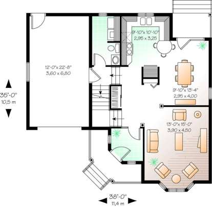 Floorplan 1 for House Plan #034-00917