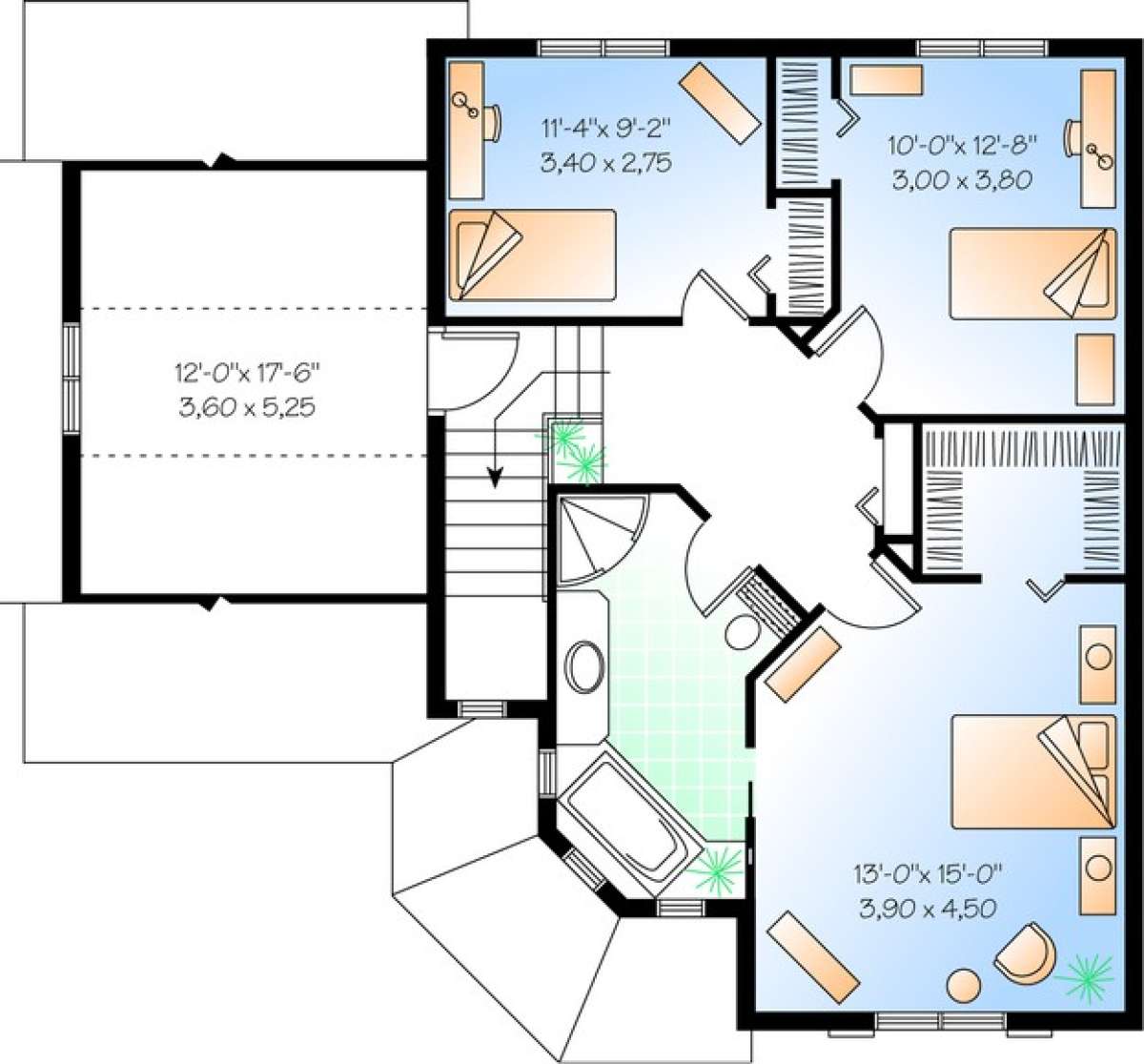 Floorplan 2 for House Plan #034-00917
