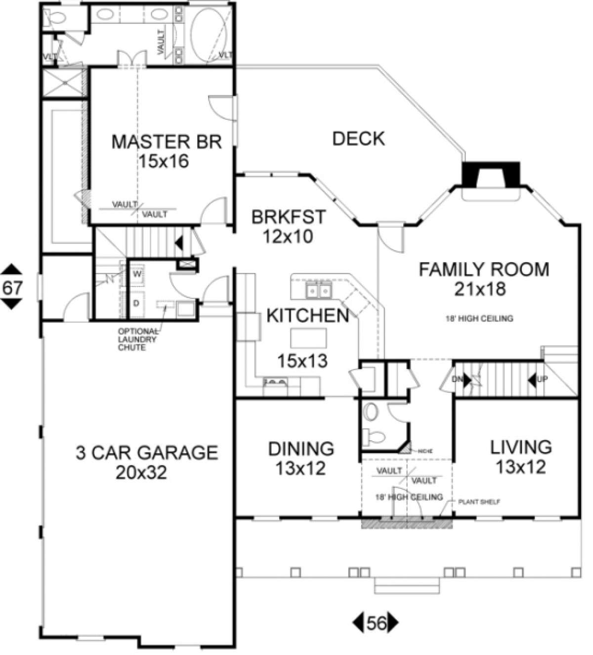 First Floor for House Plan #036-00123