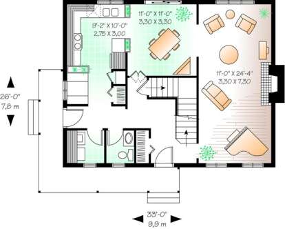 Floorplan 1 for House Plan #034-00918