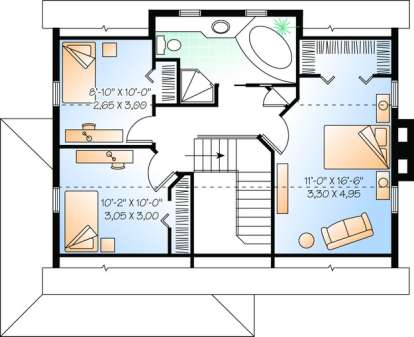 Floorplan 2 for House Plan #034-00918