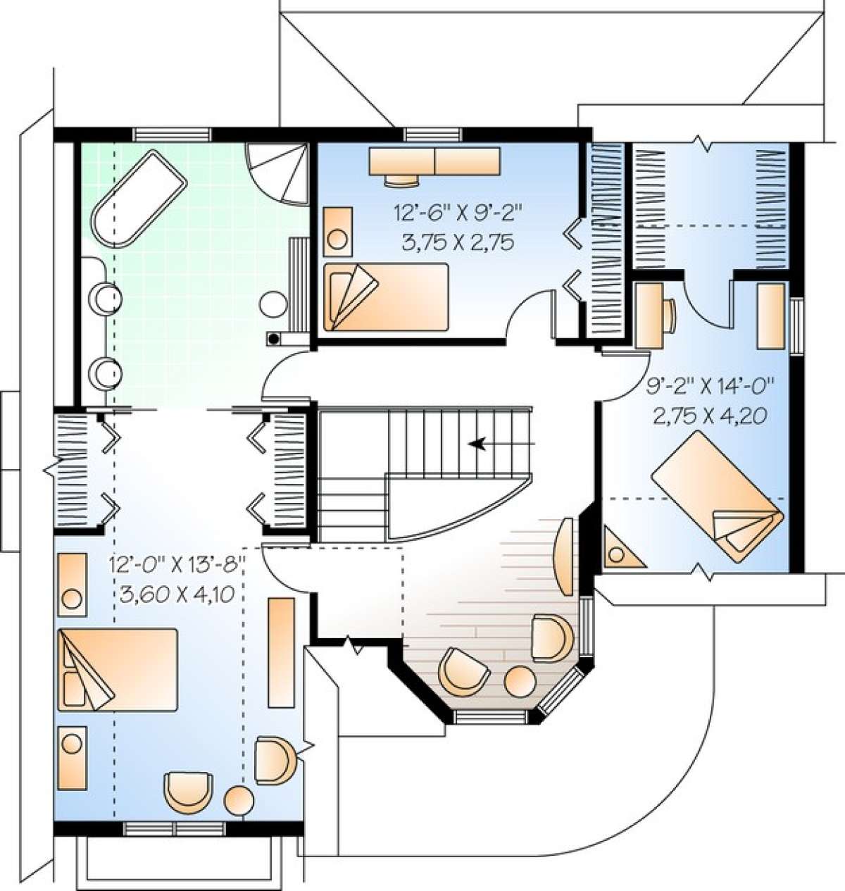 Floorplan 2 for House Plan #034-00919