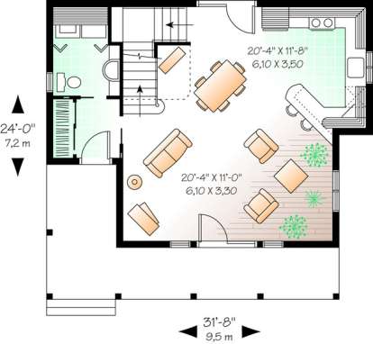 Floorplan 1 for House Plan #034-00921