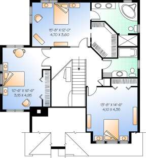 Floorplan 2 for House Plan #034-00922