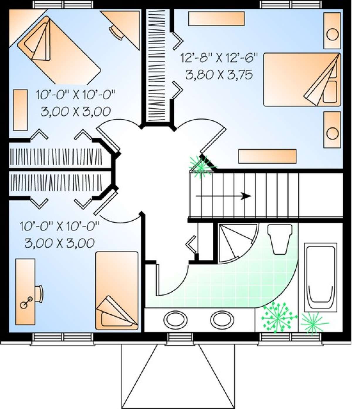 Floorplan 2 for House Plan #034-00928