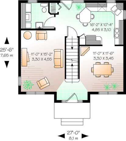 Floorplan 1 for House Plan #034-00930