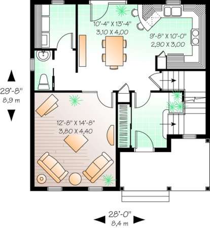 Floorplan 1 for House Plan #034-00932