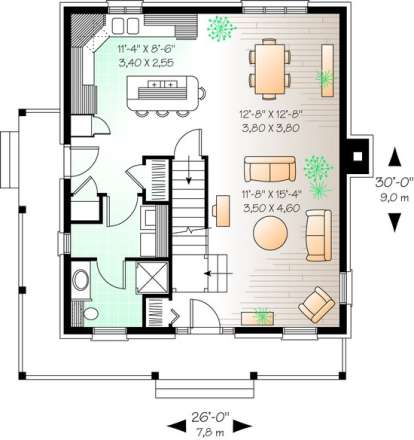 Floorplan 1 for House Plan #034-00933