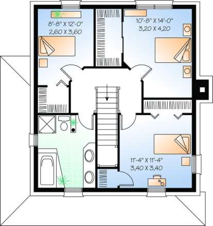 Floorplan 2 for House Plan #034-00933