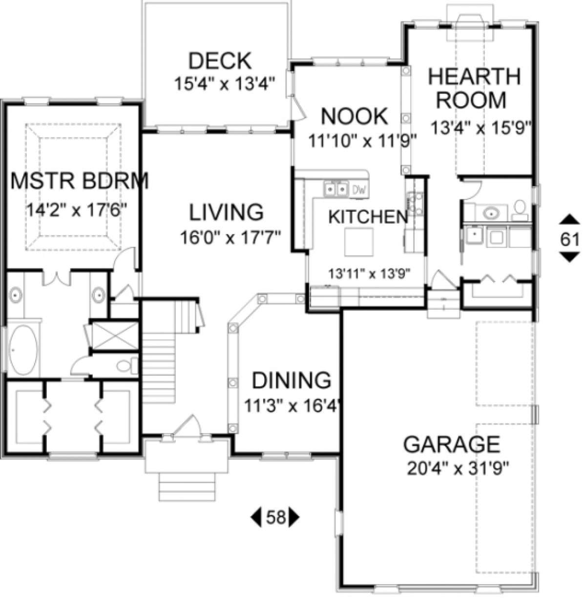 First Floor for House Plan #036-00125