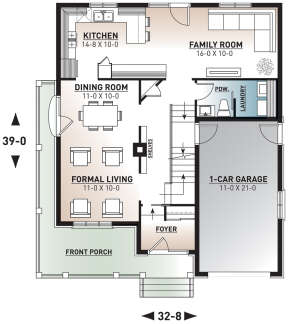 Main Floor for House Plan #034-00938