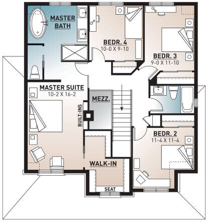 Second Floor for House Plan #034-00938