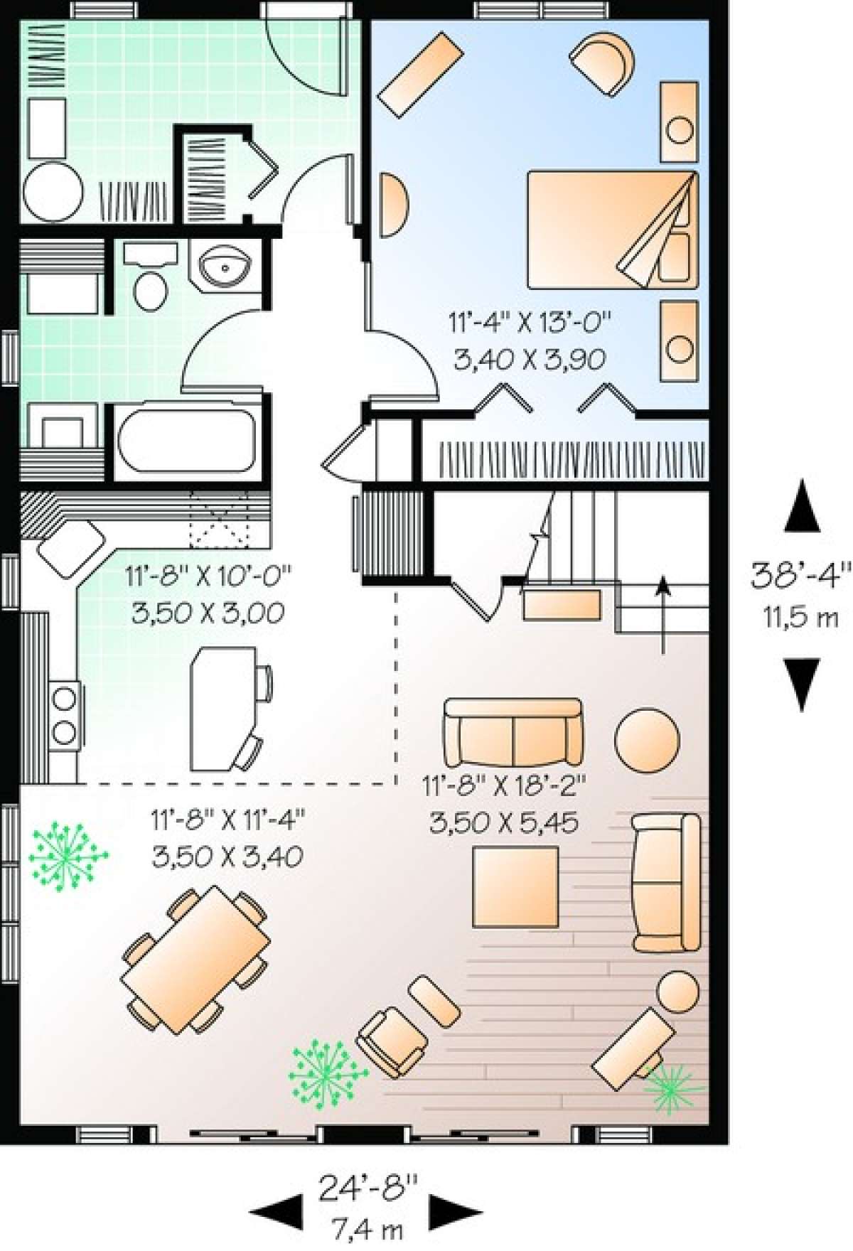 Floorplan 1 for House Plan #034-00941