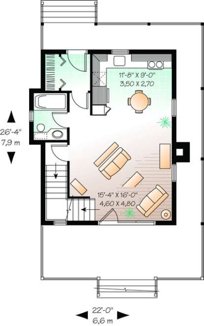 Floorplan 1 for House Plan #034-00943