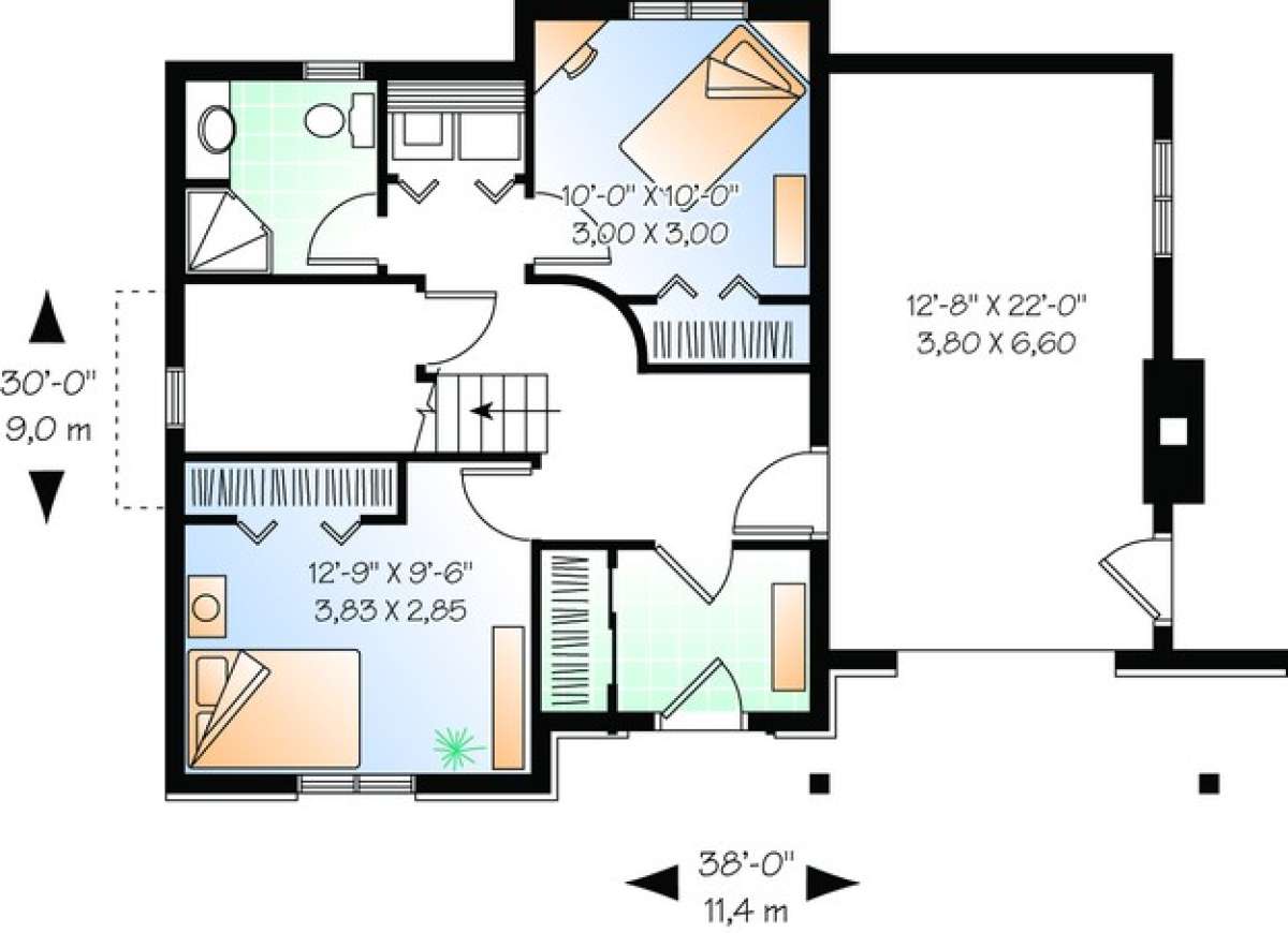 Floorplan 1 for House Plan #034-00945