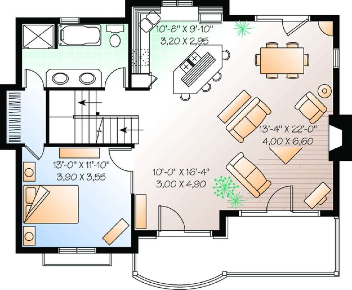 Floorplan 2 for House Plan #034-00945