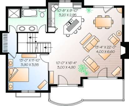 Floorplan 2 for House Plan #034-00945