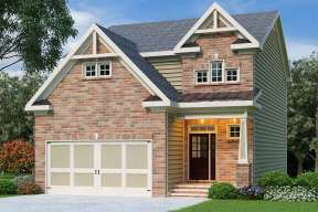 Narrow Lot House Plan #009-00095 Elevation Photo