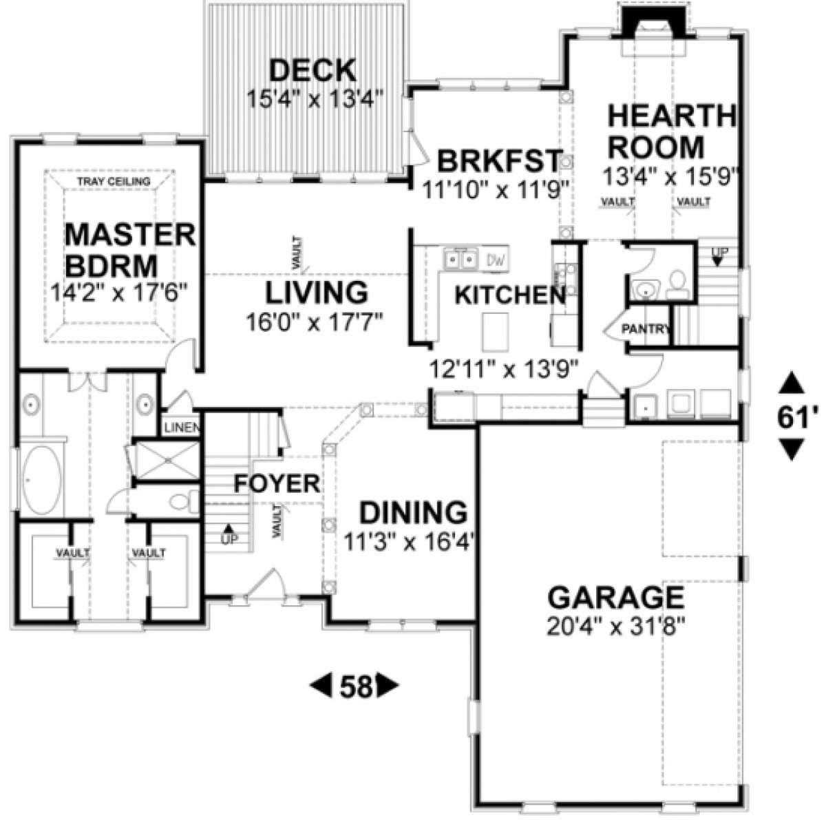 First Floor for House Plan #036-00126