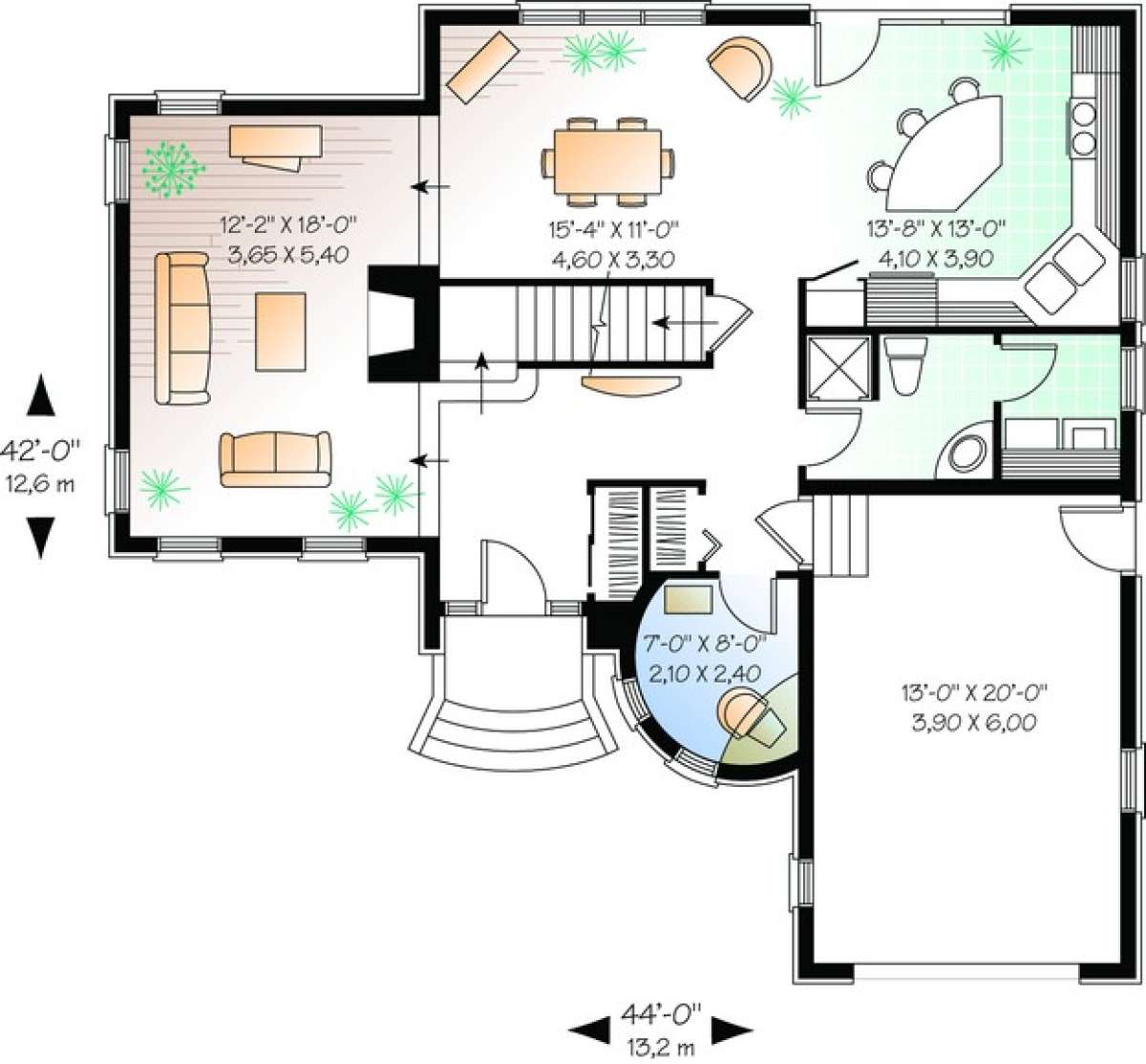 Floorplan 1 for House Plan #034-00950