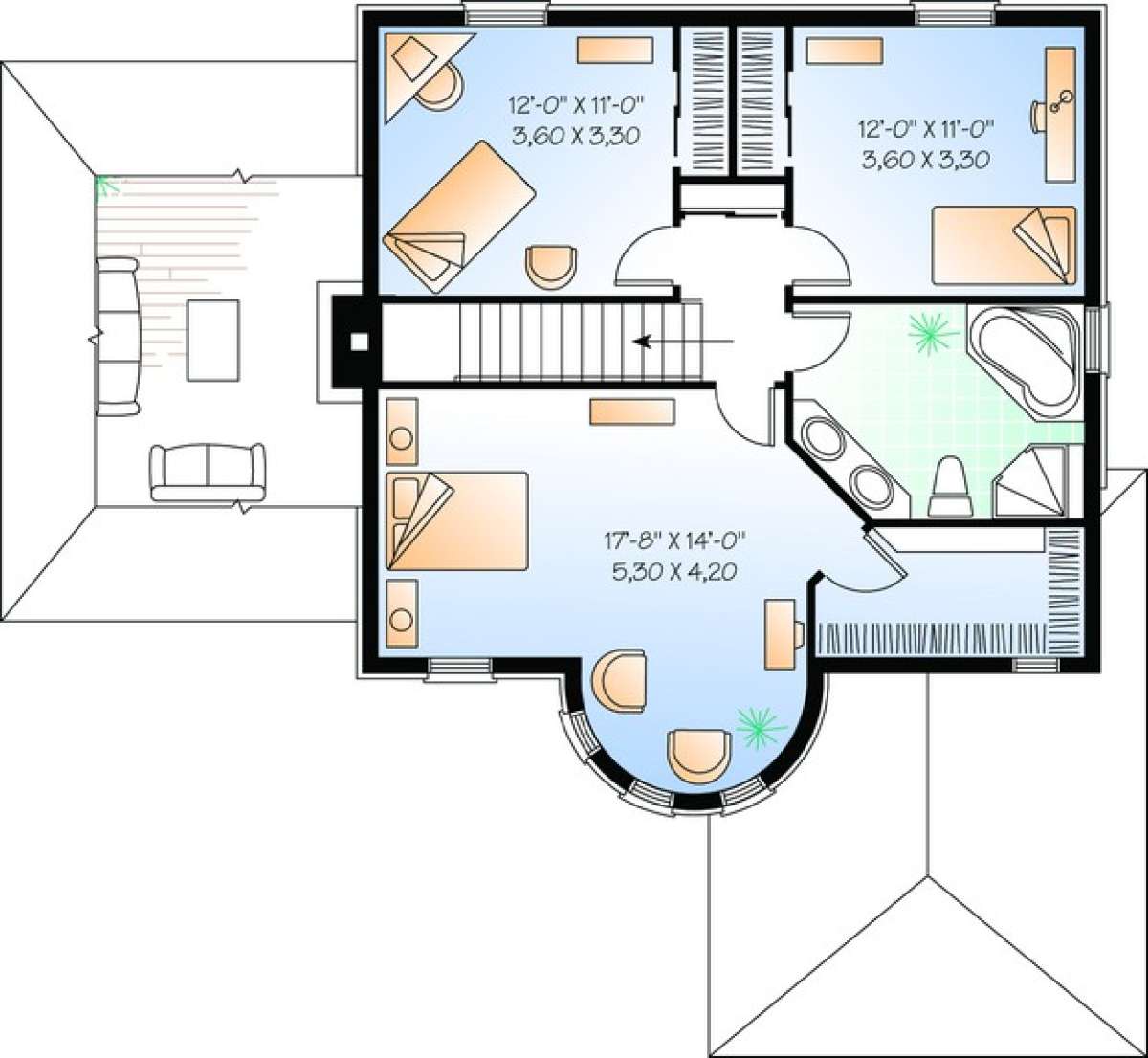 Floorplan 2 for House Plan #034-00950