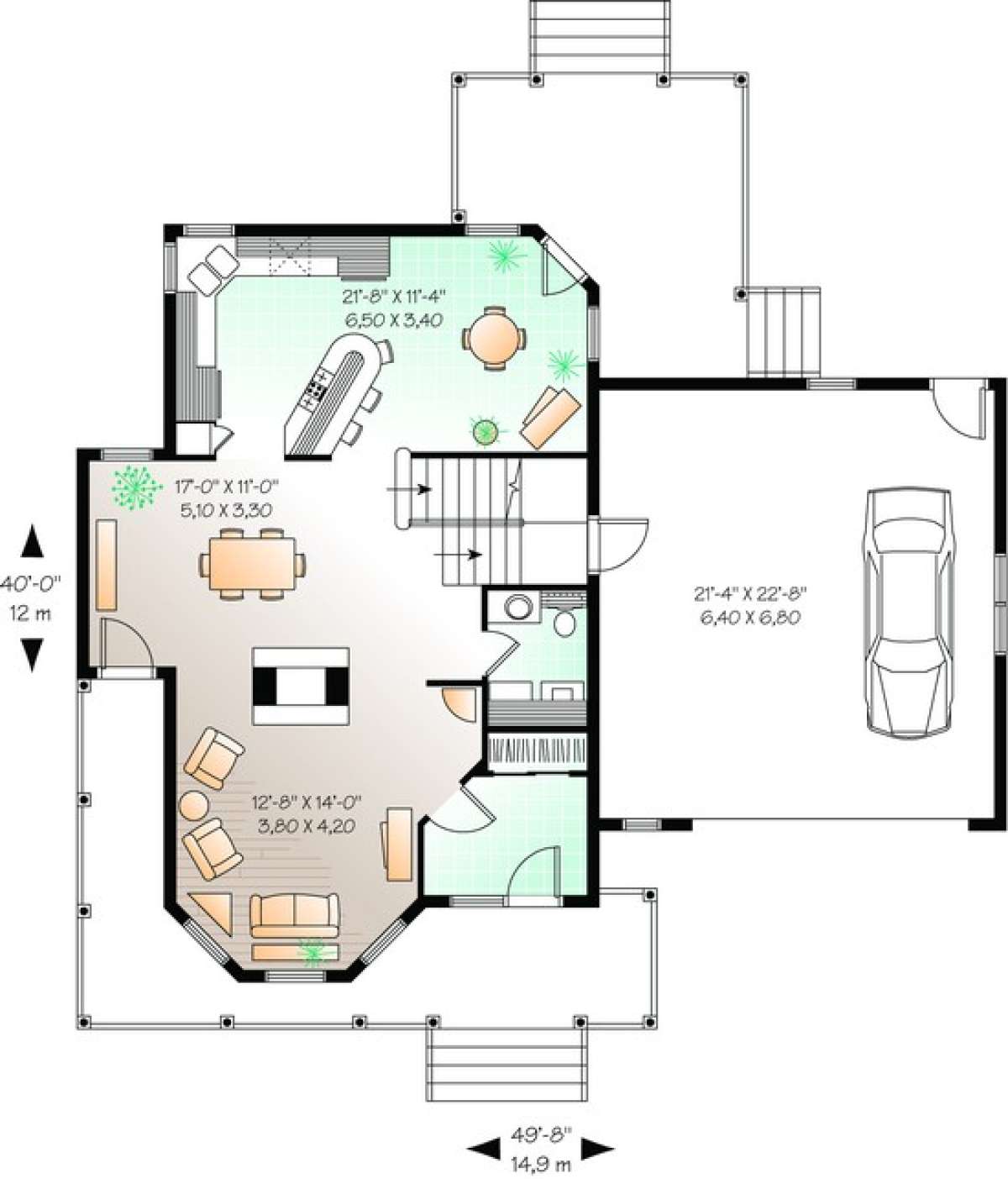 Floorplan 1 for House Plan #034-00951