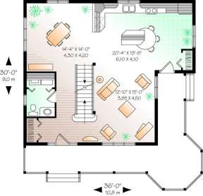 Floorplan 1 for House Plan #034-00953