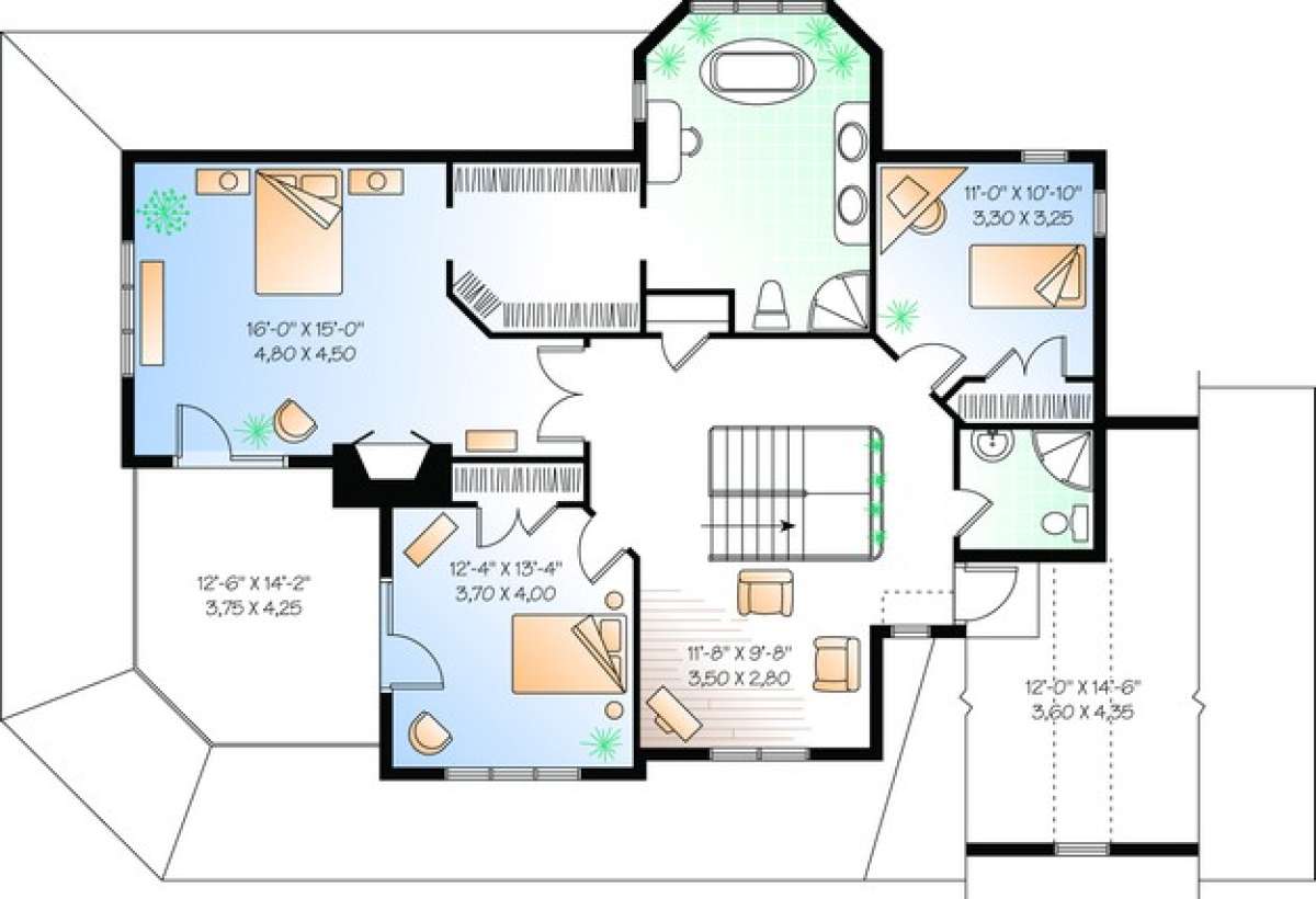 Floorplan 2 for House Plan #034-00954