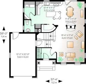 Floorplan 1 for House Plan #034-00955
