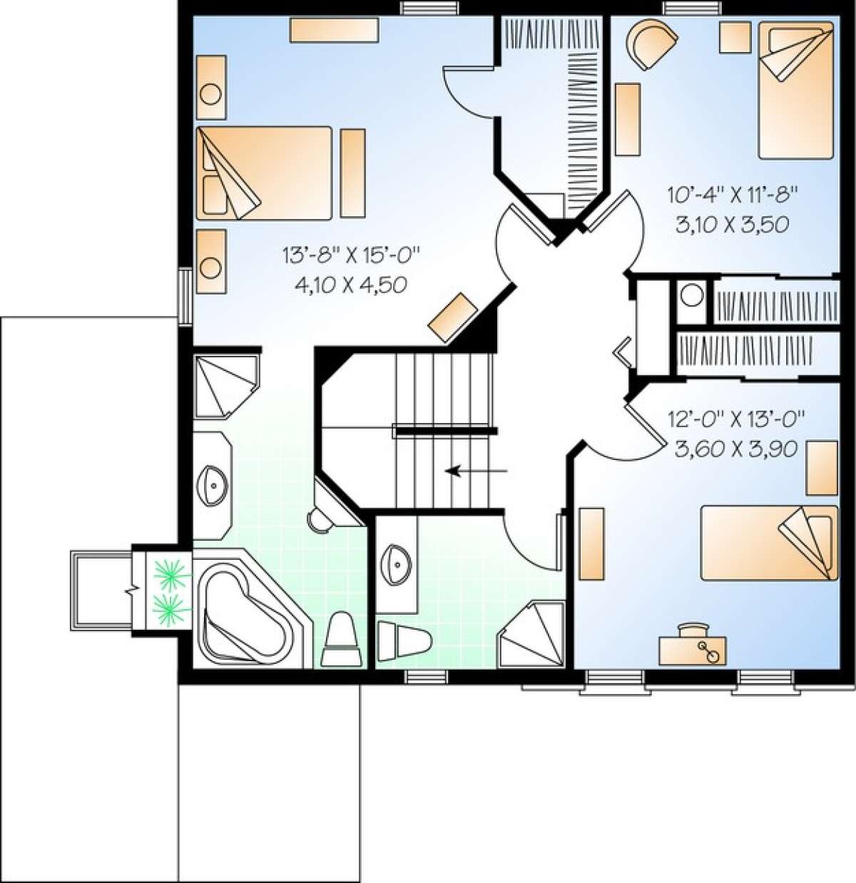 Floorplan 2 for House Plan #034-00955