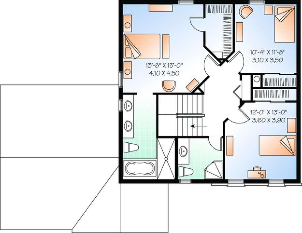 Floorplan 2 for House Plan #034-00956