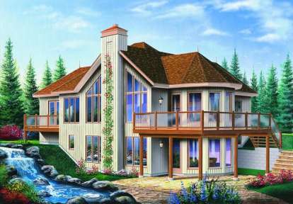 Vacation House Plan #034-00957 Elevation Photo