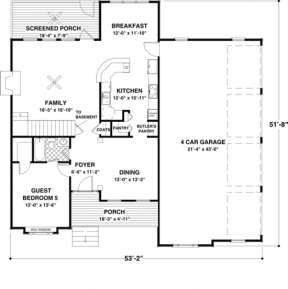 First Floor for House Plan #036-00127