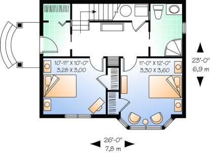 Floorplan 1 for House Plan #034-00958