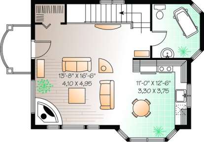 Floorplan 2 for House Plan #034-00958