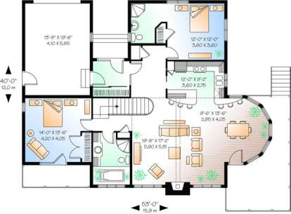 Floorplan 2 for House Plan #034-00959
