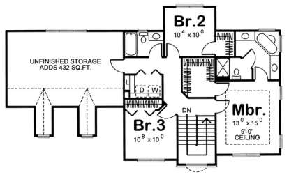 Second Floor for House Plan #963-00035
