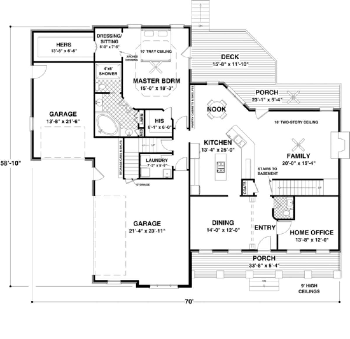 First Floor for House Plan #036-00129