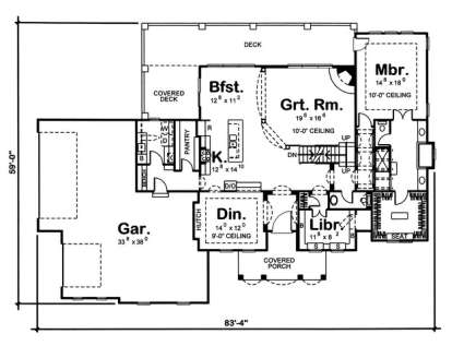 Floorplan 1 for House Plan #963-00040