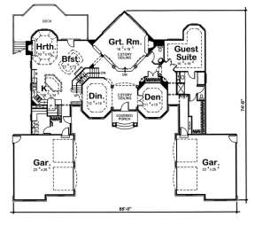 Floorplan 1 for House Plan #963-00041